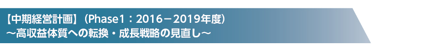 【中期経営計画】（Phase1：2016－2019年度）　～高収益体質への転換・成長戦略の見直し～